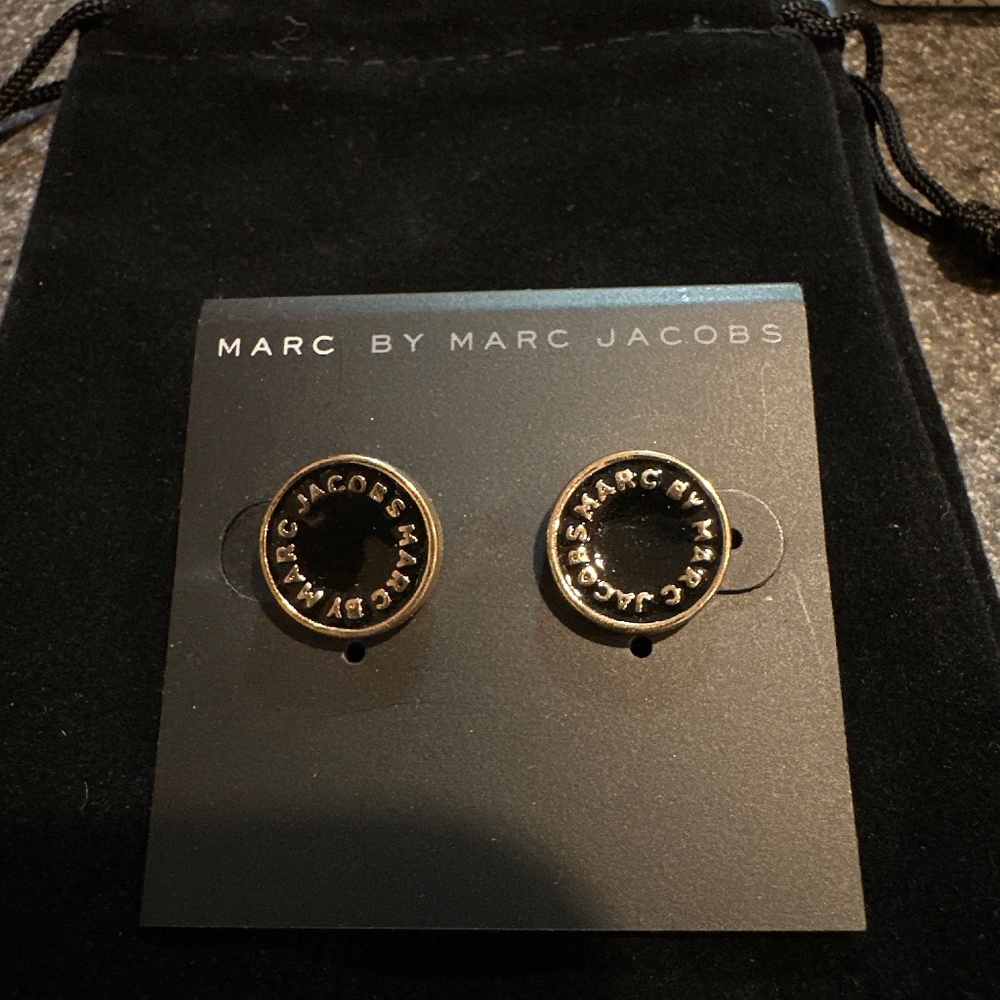 New circular black and gold Marc Jacobs earrings